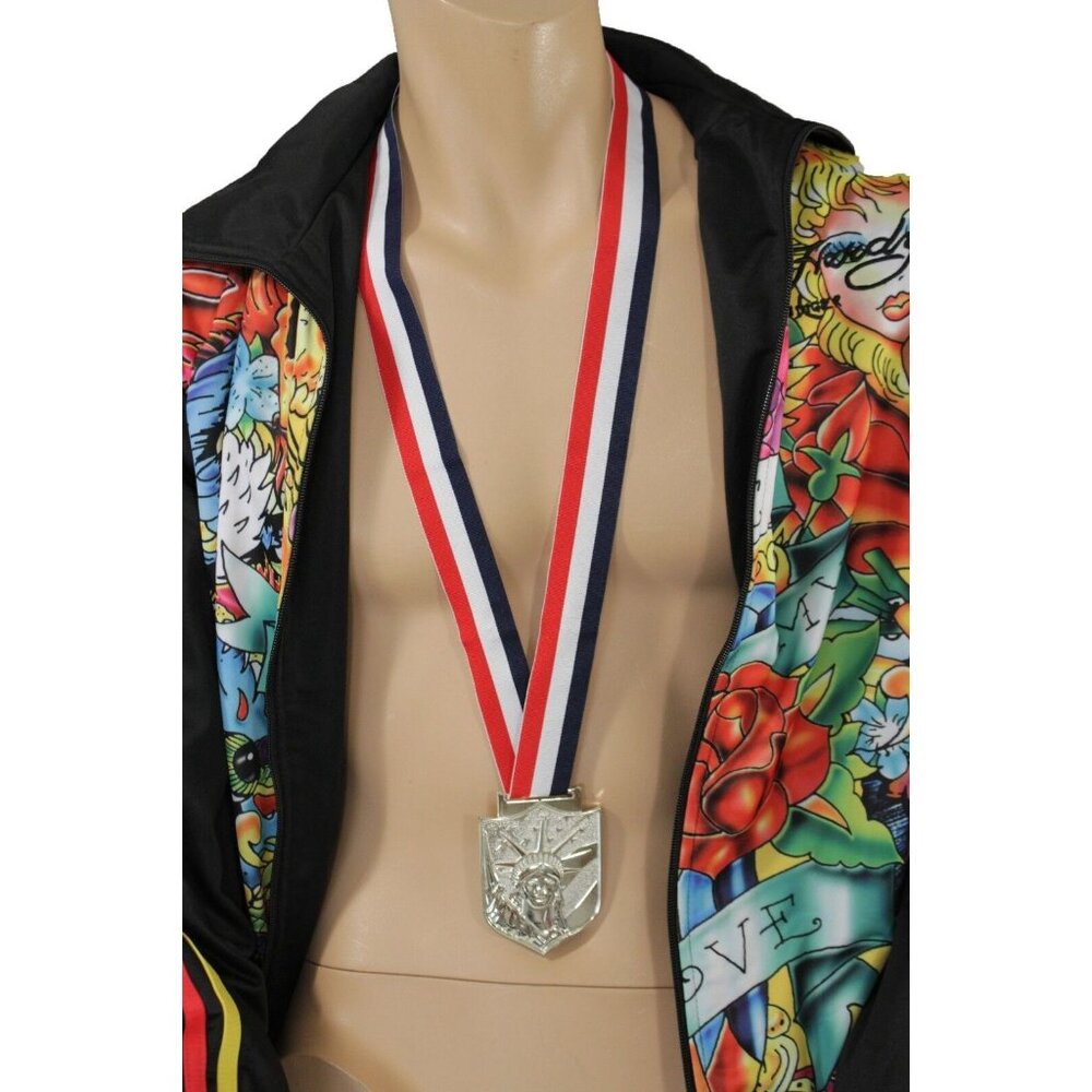Men Fabric Fashion Necklace Big Silver Metal Pendant NYC New York Statue Liberty
